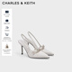 CHARLES&KEITH缎面蝴蝶结尖头高跟凉鞋女生日礼物圣诞礼物送女友CK1-60361556 Light Grey浅灰色 37