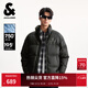杰克·琼斯（JACK&JONES）男装25年冬季严寒PU羽绒服男士加厚短款无帽立领宽松潮流仿皮外套 E42黑色 L （180）