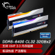 芝奇（G.SKILL）64GB(32Gx2) DDR5 6400 台式机内存条-幻锋戟RGB灯条(科技银)/Intel XMP/C32