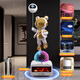 婵媄K歌太空人宇航员智能音响大型客厅落地摆件电视柜沙发旁乔迁礼物 【白金】火焰壁炉K歌音响+小度音响+二合一投影灯