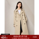 自巧（ZIQIAO）小个子双排扣英伦风休闲风衣外套女2023秋装新款卡其长款大衣 卡其色 XS (2码)