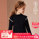 ASK JUNIOR儿童毛衣2025季中大童花边袖半高领针织打底衫女童长袖线衫