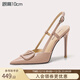 Lily Wei【郁金香】气质名媛高跟鞋包头裸色温柔风凉鞋小码情人节礼物 裸色【跟高10cm】 35