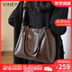 viney牛皮斜挎包包女包大容量托特包通勤生日礼物送女友老婆 【咖色】高级感实用品牌单肩大包 时尚百搭轻奢手提腋下包
