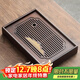 尚言坊竹制长方形茶盘家用简易托盘沥水功夫茶具干泡盘小型储水式小茶台 【中】竹制景物茶盘35x23cm