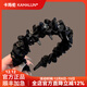 卡玛伦（KAMALUN）发箍女高级感2025年新款褶皱高颅顶头箍外出带齿防滑发卡发饰头饰 黑色【品牌礼盒】