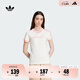 adidas经典运动上衣圆领短袖T恤女装夏季新款阿迪达斯官方三叶草   白色   XS