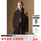 ELLE KIDS童装 复古羊毛呢料套装女童秋冬新款学院外套/半裙可选 棕咖色-上衣 165 (M)