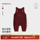 babylove婴儿背带裤秋冬款毛线裤子男女宝宝纯色百搭针织裤保暖连体裤