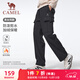 骆驼（CAMEL）加绒工装裤男女户外防泼水直筒运动裤子 J35CA6L6027 幻影黑 XL