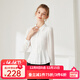 經典故事（JANE STORY）2025新款设计感收腰白衬衫女秋季长袖上衣质感洋气雪纺衬衣小众 白色 2XL