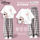 迪士尼（Disney）童装时尚儿童套装2026夏季新款女童格子阔腿长裤洋气韩版女孩裤子