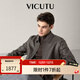 威可多（VICUTU）男士真皮皮衣秋冬翻领云雾灰机车服休闲皮夹克 云雾灰 L