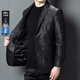 埃莱森海宁真皮西装皮衣男西服印花韩版帅气秋冬新款高档绵羊皮夹克男装 黑色 XL 体重125左右