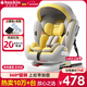 Heekin德国 儿童安全座椅汽车用0-4-12岁婴儿宝宝360度旋转ISOFIX硬接口 尊享黄(遮阳棚+上拉带+侧保护)