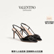 华伦天奴VALENTINO[礼物]女士 VLOGO SIGNATURE 漆皮高跟鞋凉鞋 黑色（建议选小半码） 39