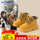 英贝米尼儿童马丁靴男童短靴宝宝鞋子春冬季大黄靴女童靴子2025年新款童鞋 驼色【春秋季百搭单款】 28 码内长18.0CM适合脚长约17.5C
