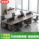 悦美妙办公桌办公室职员电脑桌财务工位双人位桌椅组合简易书桌子工作台 【六人位】米兰橡木色120CM