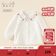 戴维贝拉（DAVE＆BELLA）儿童长袖衬衫全棉女童上衣春季新款宝宝衬衣小童衣服幼儿打底衫 白色【现货】 100 cm（建议身高90-100cm）