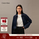 Calvin KleinJeans秋季女士经典潮流复古美式ck拉链翻领短款潮壳牛仔外套 1BJ-牛仔深蓝 S