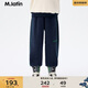 M.Latin/马拉丁童装儿童裤子24冬新款男女大童加绒针织中裤 藏青 130cm