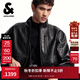 杰克·琼斯（JACK&JONES）男装士夹克羊皮革插袋时尚长袖宽松立领经典舒适上衣225410002 E40黑色 常规 XL （185）