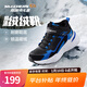 Skechers斯凯奇儿童秋冬休闲男女童二棉鞋轻质加绒保暖靴405222L/302583L 男童/黑色/宝蓝色/BKRY 35