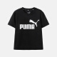 彪马（PUMA）儿童T恤男女中大童夏季短袖T恤简约洋气休闲圆领印花童装衣服 黑色 165cm