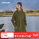 LAFUMA乐飞叶女款抓绒衣 户外秋冬中长款连帽摇粒绒外套 LFJA3CR66 深棕色DB 175/92A（42）