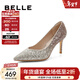 百丽（Belle）情人节礼物吉娜同款高跟鞋女商场款四季单鞋婚鞋BDAK3AQ6 浮光跃金-跟高8CM（宽版） 37