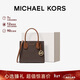 MICHAEL KORS情人节礼物轻奢MK女包MERCER手提斜挎风琴包中号深棕/橡果棕