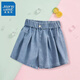 真维斯儿童裤裙洋气夏季中大童休闲薄款半身裙短裤2025新款女童时尚热裤 【a牛仔j短裤cc】o2 130
