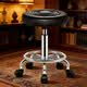 华恺之星吧台椅可升降吧台凳子家用转椅滑轮办公椅搁脚椅餐椅子BY659黑