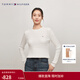 Tommy Hilfiger【复古绞花】秋冬女装纯棉肌理感圆领打底衫开衫针织衫毛衣 【净色圆领绞花】-  白色YBL M （推荐：110-120斤）