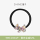 萱子（SHINE）经典可爱卡通狗狗发绳水晶发圈甜美发饰女小众皮筋女神节礼物 银色+紫色 1个
