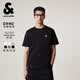 杰克·琼斯（JACK&JONES）26年男装新款【凉感】短袖T恤男士简约纯色透气打底高端耐洗半袖 E43纯黑色 常规 M （175）