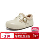 百思图25冬勃肯鞋雪地靴棉鞋加绒保暖女毛毛鞋单鞋B3047DM5 米色 37