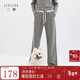 三彩2025冬季新款加绒保暖休闲长裤高腰松紧直筒裤宽松简约M 岩灰 M 160/68A 160/68A