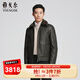 雅戈尔（YOUNGOR）真皮皮衣男士秋冬中青年毛领皮衣鹅绒内胆温暖舒适商场同款 黑色YPYX415479AFA M 170/92A