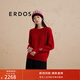 ERDOS【生肖系列】圆领刺绣针织毛衣女套衫羊绒衫 中国红 XL 175/92A
