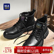 海澜之家HLA马丁靴男士户外休闲鞋秋冬工装鞋子男HAAGZM3AB70373 黑色43