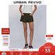 UR2025秋季新款女装时尚美式休闲百搭棉质热裤短裤UYY650060 深棕绿 (偏短) S