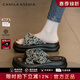 CAMILA KSENIA旗舰店2026新款凉拖鞋女秋冬外穿厚底沙滩凉鞋一字拖 米黑色 37