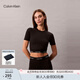 Calvin Klein运动【吸湿速干】夏季女士ck跑步瑜伽健身透湿紧身短款短袖T恤 UB1-太空黑 XS