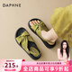 达芙妮厚底凉鞋女款夏季2025新款设计感交叉蝴蝶结软底百搭休闲沙滩凉鞋 绿色【软底舒适】 37