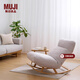 MUJI 高背软垫沙发摇椅 摇摇椅 客厅 躺椅 米色 长79*宽104~125*高48.5~90cm