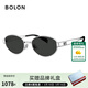 BOLON暴龙眼镜26年新品杨紫同款墨镜老钱风椭圆太阳镜男女BX7005 C90 铂金镜框+深灰色镜片-偏光