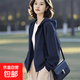 女士开衫外套春秋季新款时尚休闲女装卫衣连帽纯色百搭上衣 藏青色 L 建议100到115斤