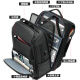 欧格双肩包男士大容量背包笔记本电脑包17.3英寸多功能出差旅行李包 经典黑(带USB充电)