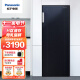 松下（Panasonic）立式冷冻冰柜167升家用小型单门竖式雪柜单冷冻冰箱风冷无霜一级能效NR-JFZ15WA-B玄青黑